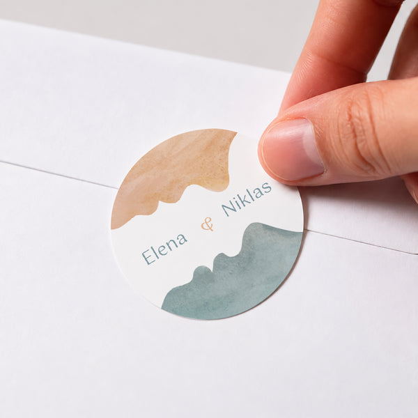 Sticker Hochzeit Rund Silhouetten foto