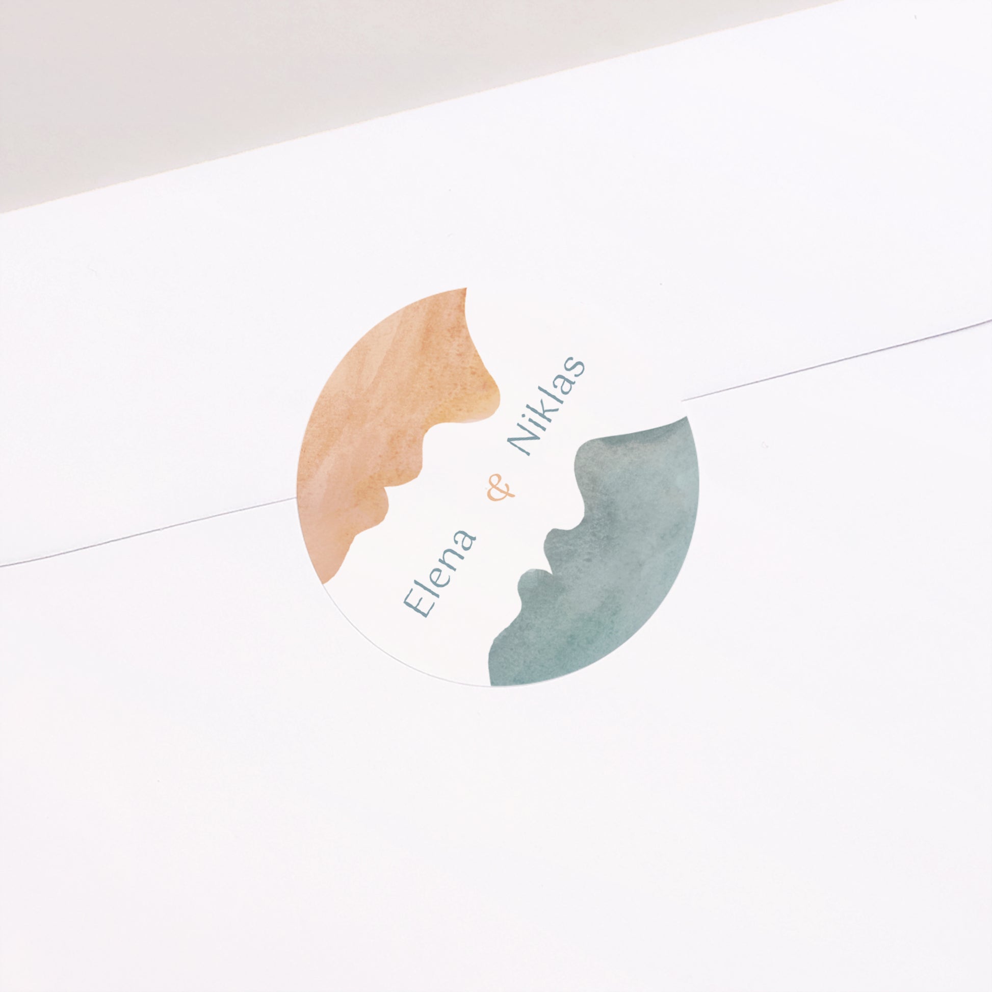 Sticker Hochzeit Rund Silhouetten foto N° 2