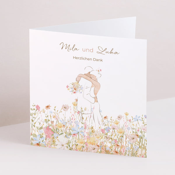 Dankeskarte Hochzeit Doppelflügelfenster Liebeselend foto