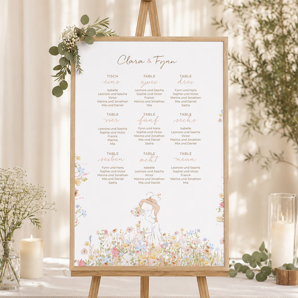 Sitzplan Hochzeit Porträt 60 x 90 cm Liebeselend foto