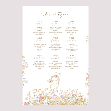 Sitzplan Hochzeit Porträt 60 x 90 cm Liebeselend