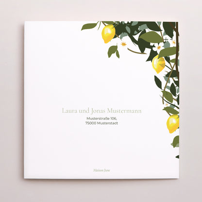 Dankeskarte Hochzeit Asymmetrisches Triptychon Unter den Zitronenbäumen foto N° 3