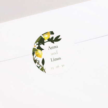 Sticker Hochzeit Rund Unter den Zitronenbäumen foto N° 2