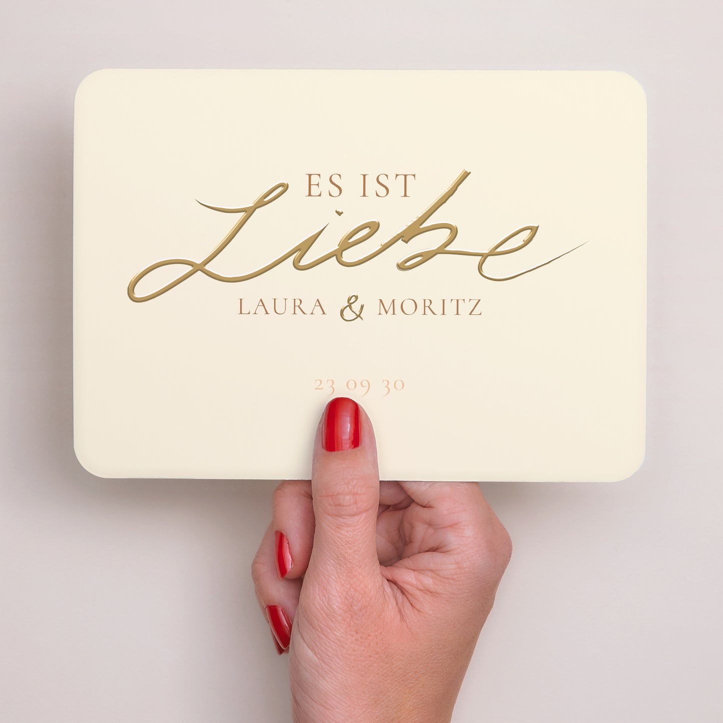 Hochzeitseinladung Landschaft, abgerundete Ränder Es ist die Liebe aus Gold. foto N° 2