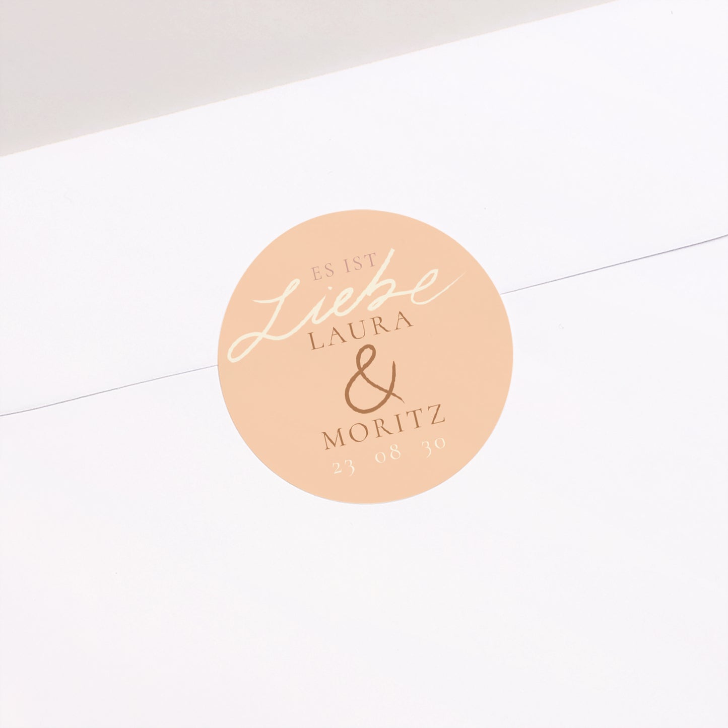 Sticker Hochzeit Rund Es ist die Liebe aus Gold. foto N° 2