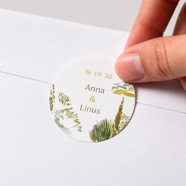 Sticker Hochzeit Rund Unterwegs foto