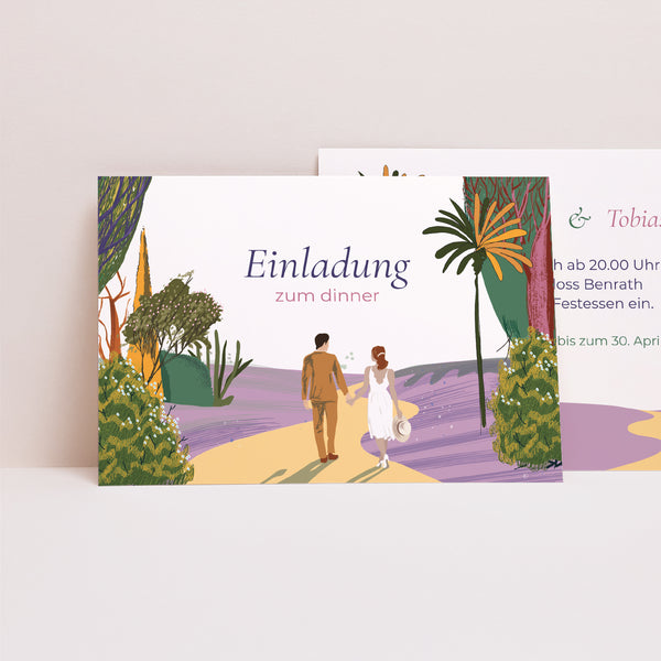 Einladungskarte Hochzeit Landschaft Flaneure foto