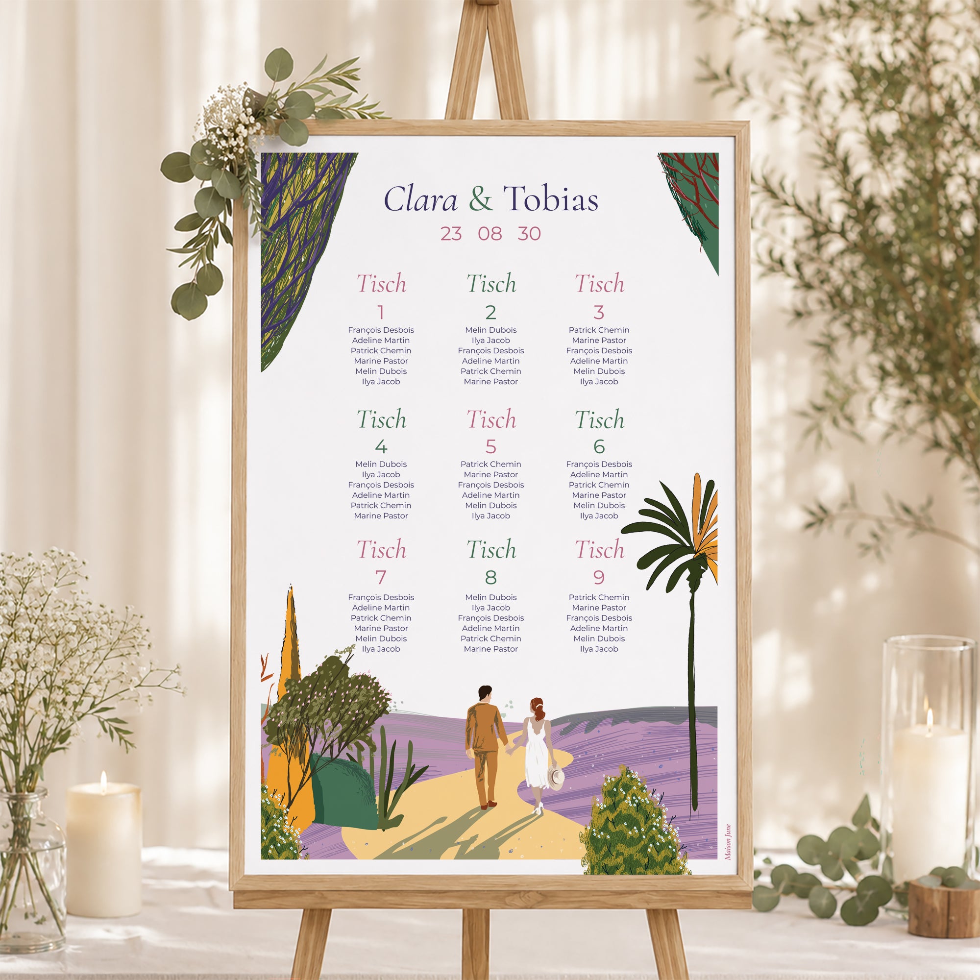 Poster Hochzeit Porträt 60 x 90 cm Flaneure foto N° 1