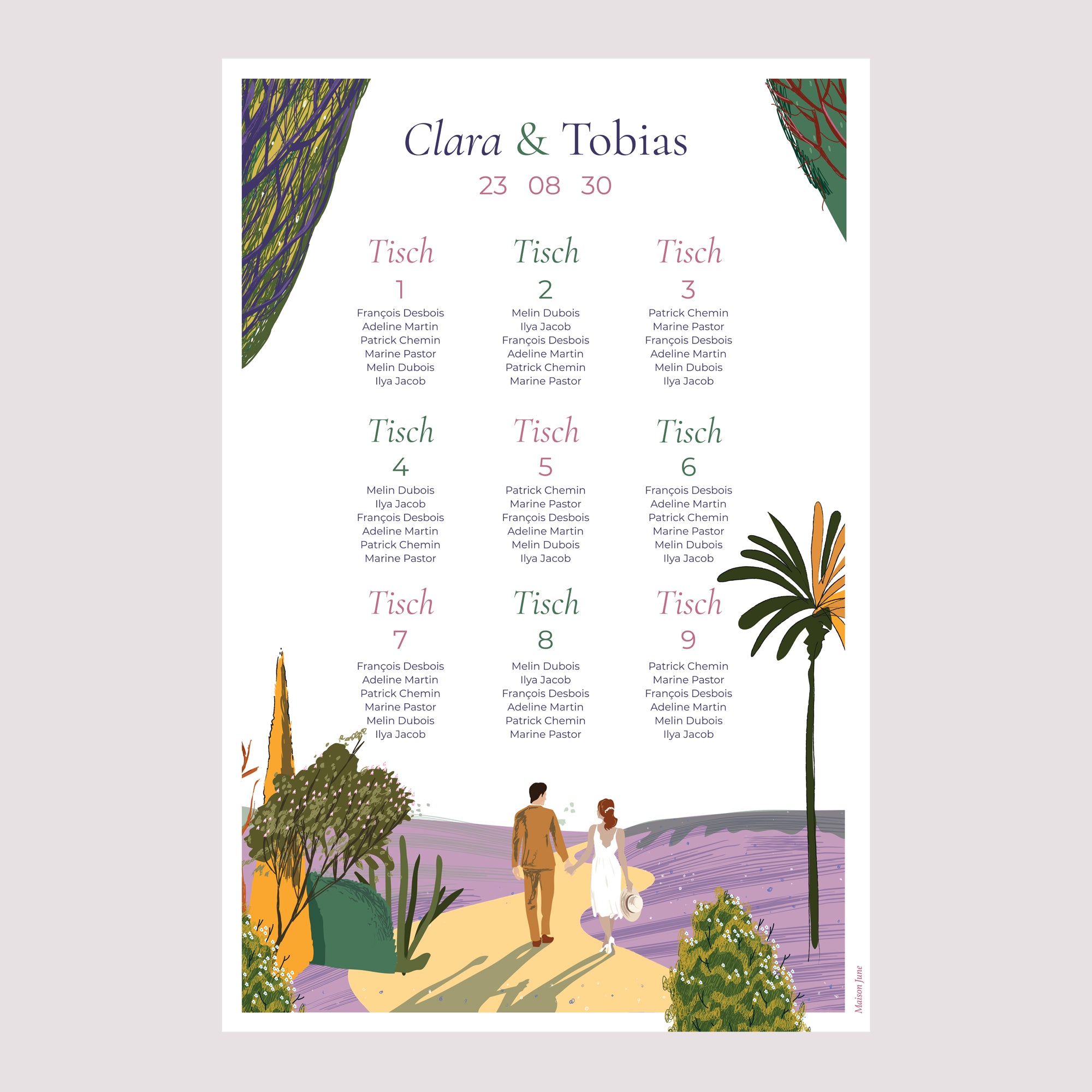 Poster Hochzeit Porträt 60 x 90 cm Flaneure foto N° 2