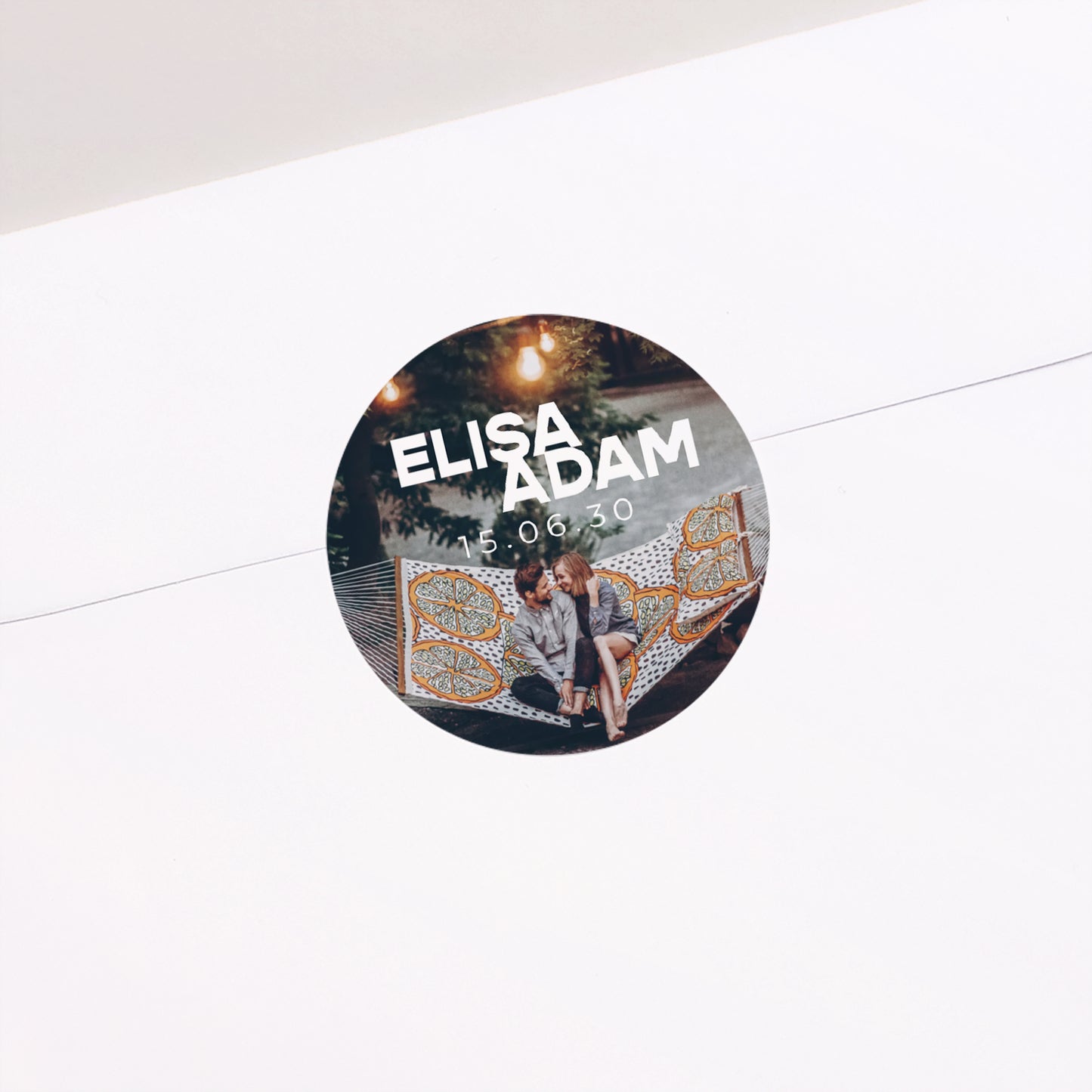 Sticker Hochzeit Rund Vinyl der Liebe foto N° 2