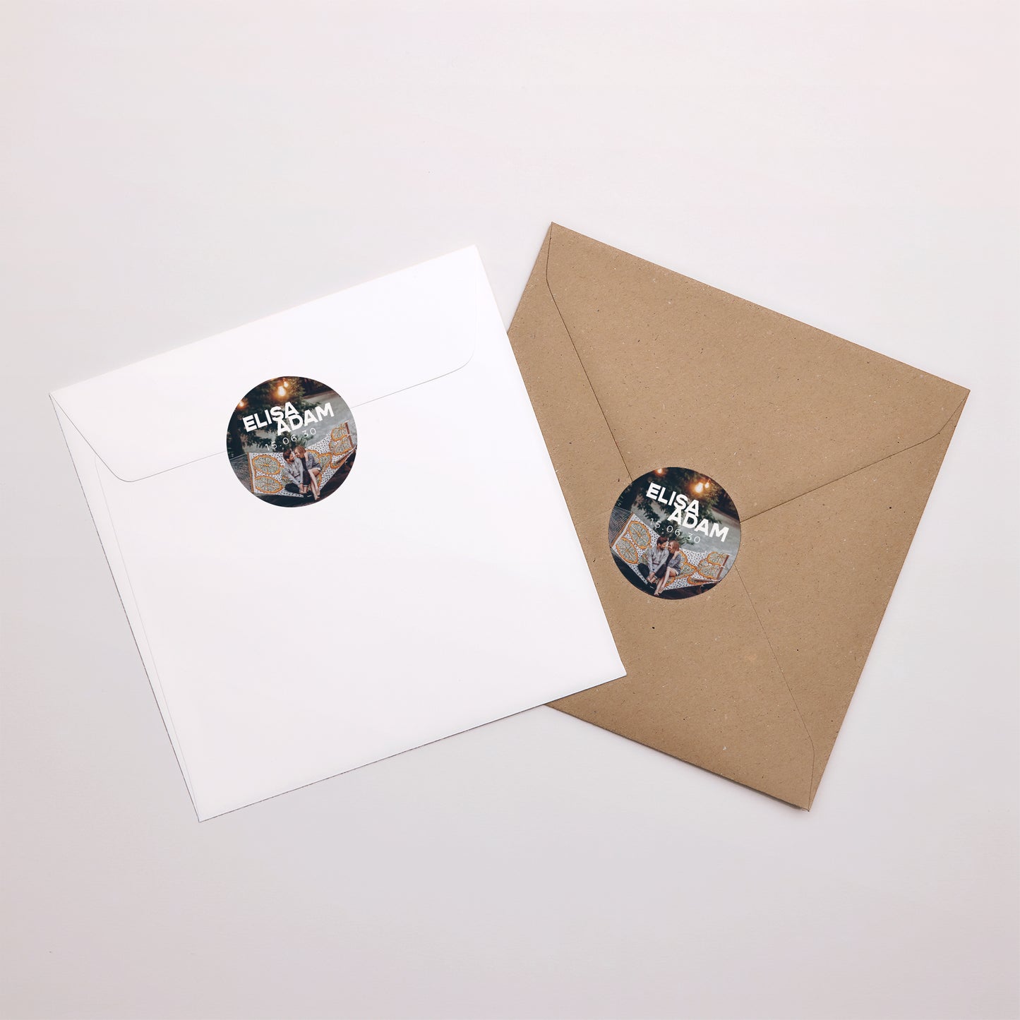 Sticker Hochzeit Rund Vinyl der Liebe foto N° 4