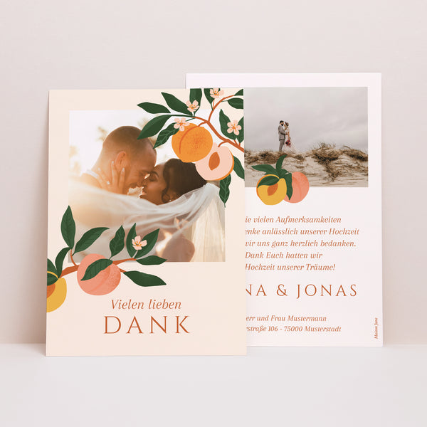 Dankeskarte Hochzeit Unter den Aprikosenbäumen foto