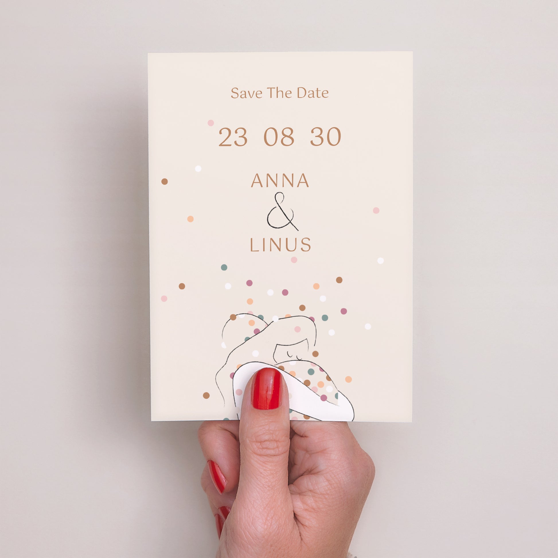 Save the date Karte Hochzeit Porträt Umarmt foto N° 2