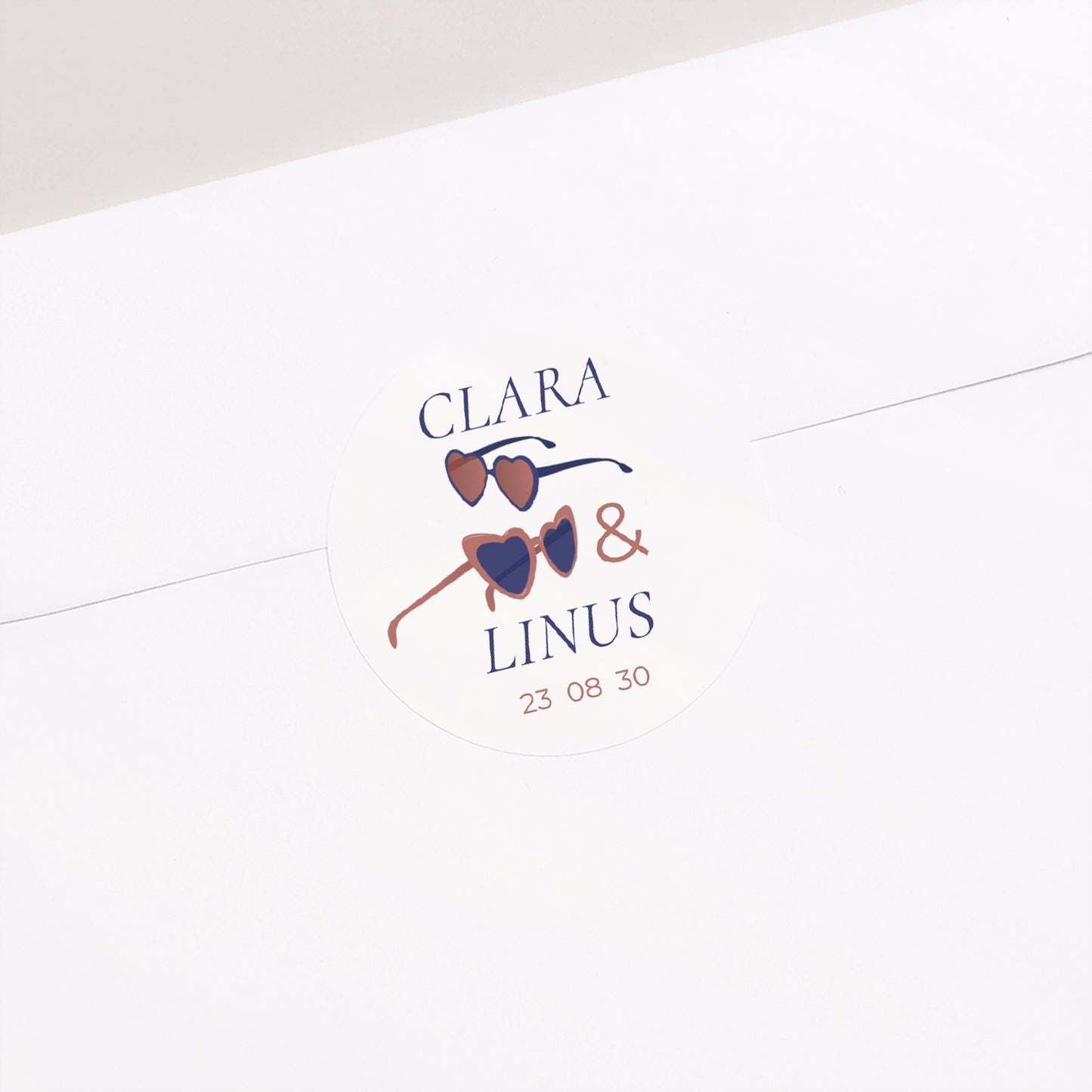 Sticker Hochzeit Rund Liebe Sonnenbrillen foto N° 2