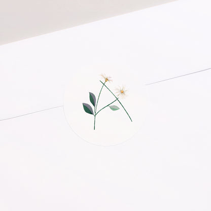 Sticker Geburt Rund Alphabet Blumen foto N° 2