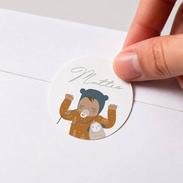 Sticker Geburt Rund Der schönste Baby - Junge foto