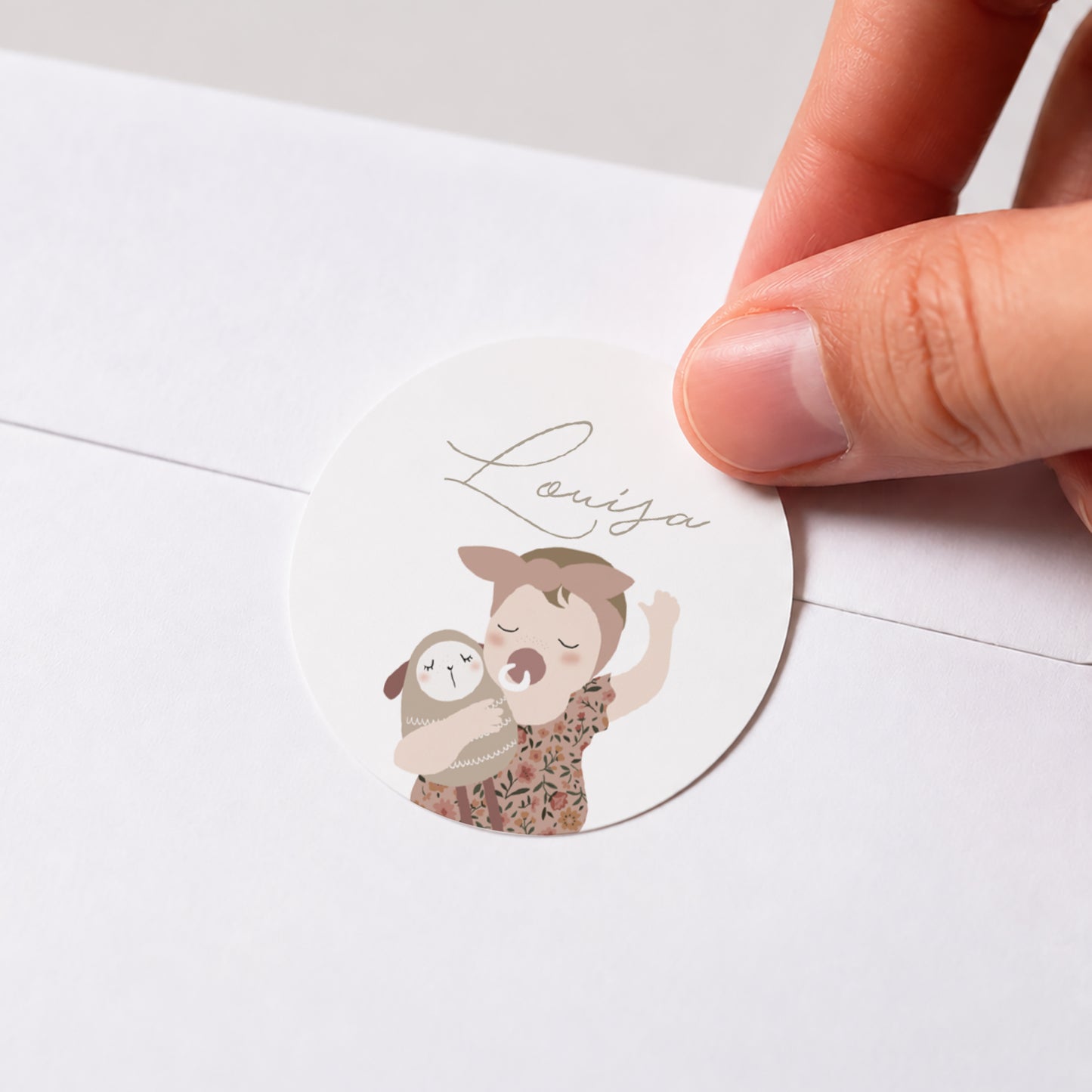 Sticker Geburt Rund Das schönste Baby - Mädchen foto N° 1