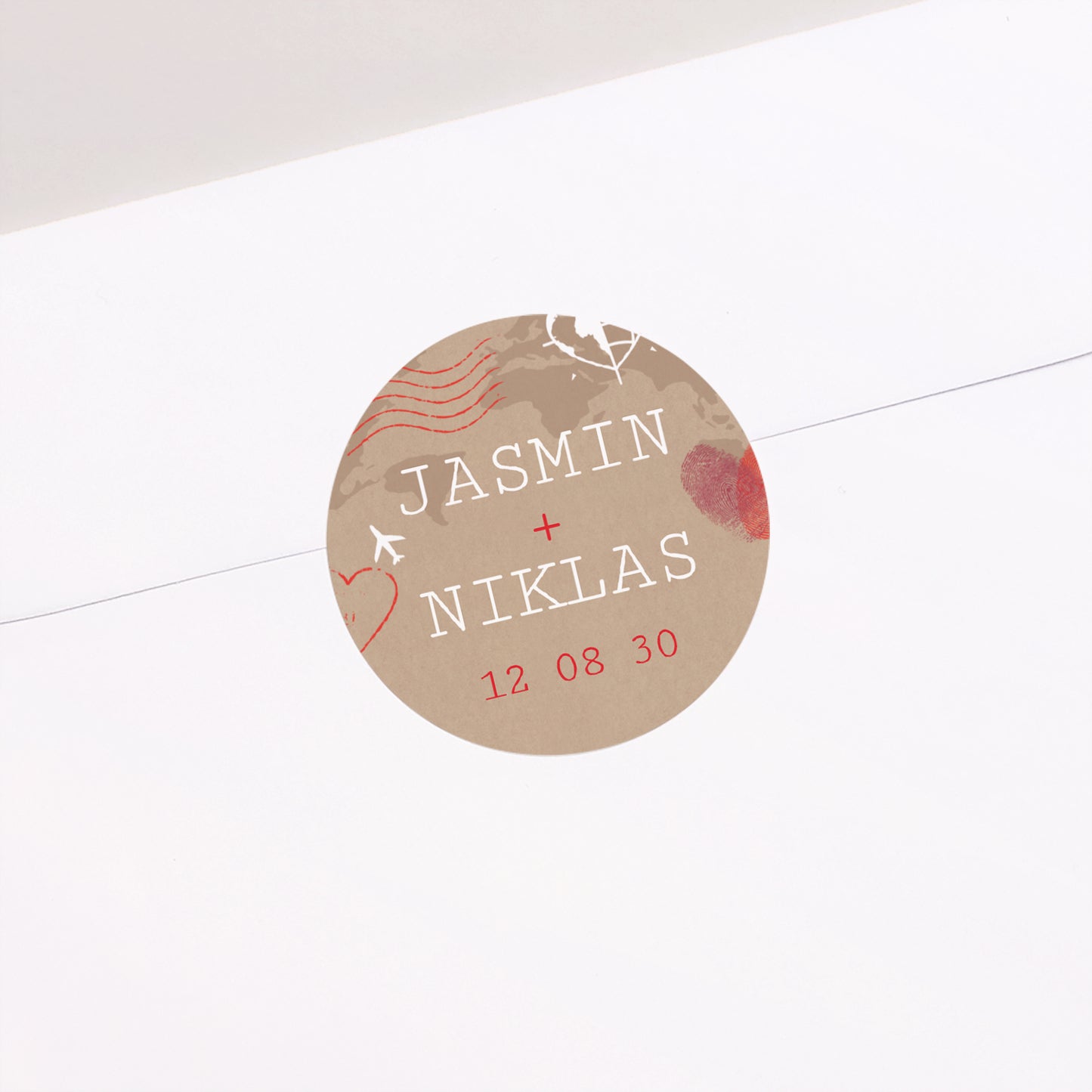 Sticker Hochzeit Rund Heiratsausweis foto N° 2