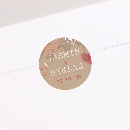 Sticker Hochzeit Rund Heiratsausweis foto N° 2