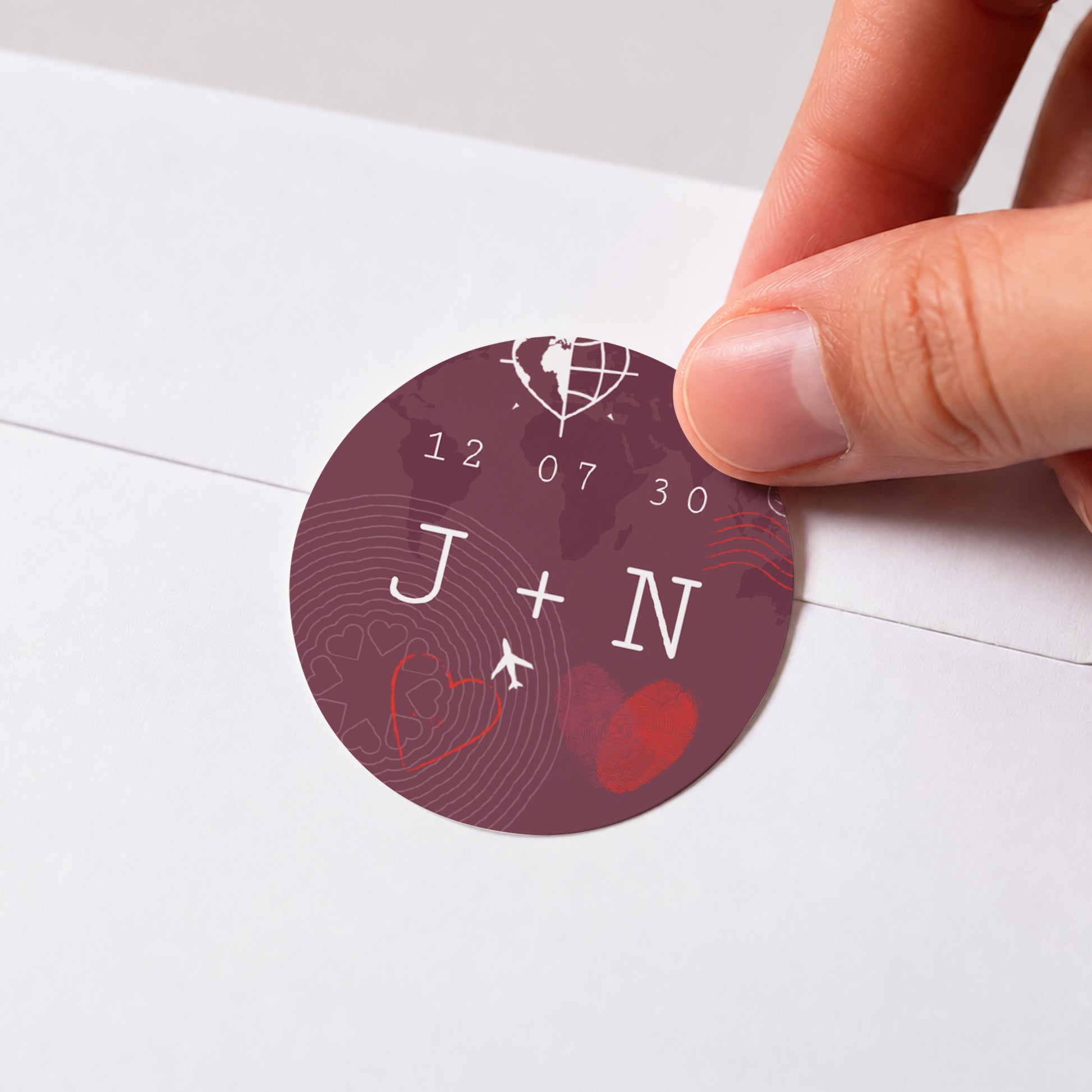 Sticker Hochzeit Rund Liebespass. foto N° 1