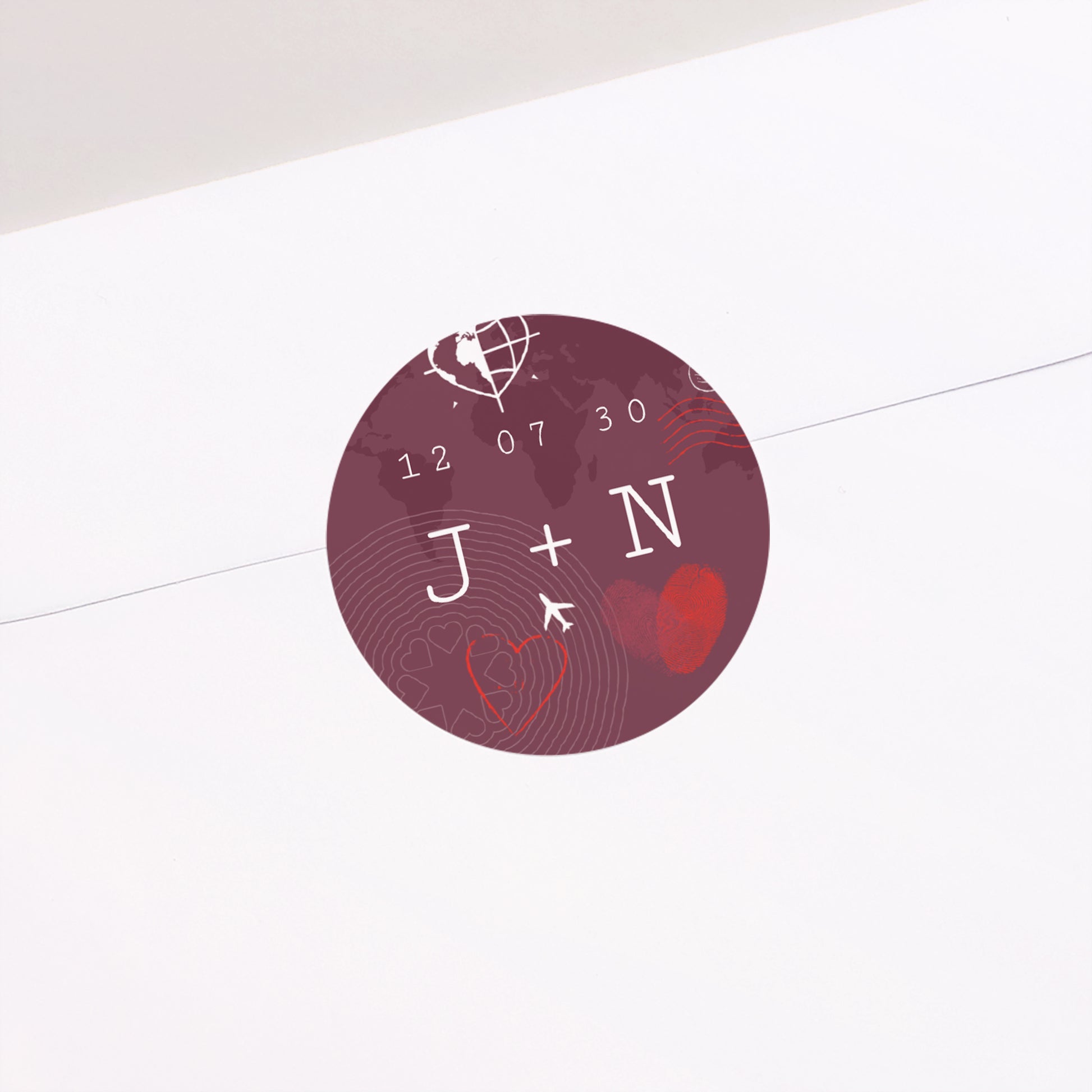 Sticker Hochzeit Rund Liebespass. foto N° 2