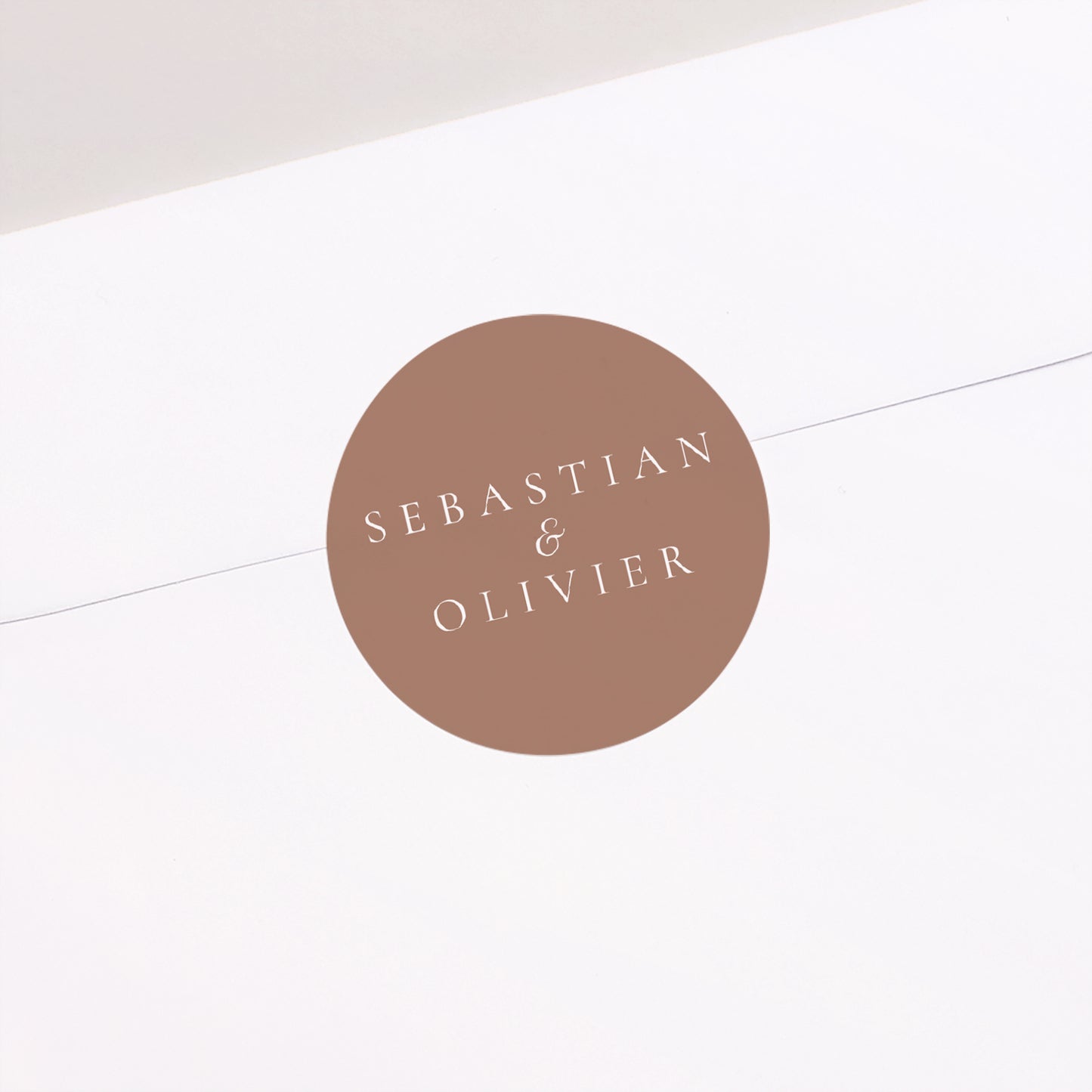 Sticker Hochzeit Rund Mocha-Mousse foto N° 2