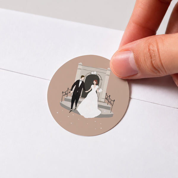 Sticker Hochzeit Rund Sie haben ja gesagt. foto