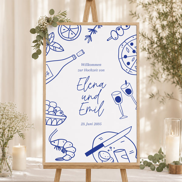 Begrüßungstafel Hochzeit Porträt 60 x 90 cm Feinschmecker-Festlichkeiten foto
