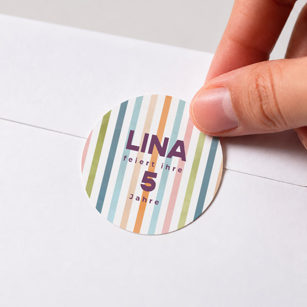 Sticker Kindergeburtstag Rund Rainbow of colour foto