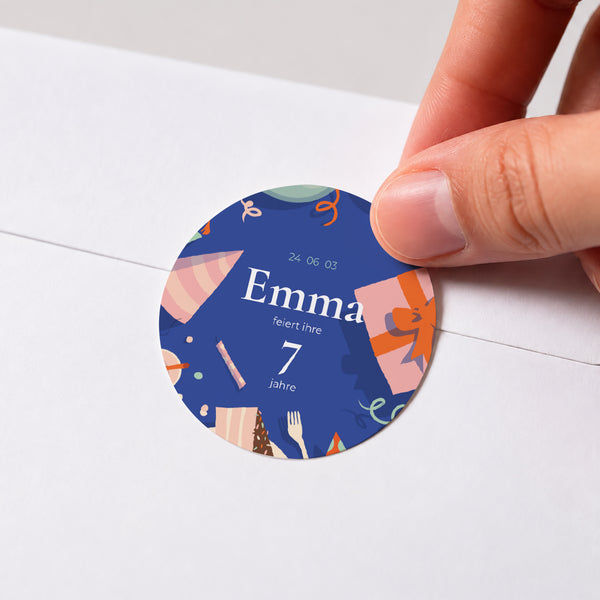 Sticker Kindergeburtstag Rund Willkommen zur Feier foto