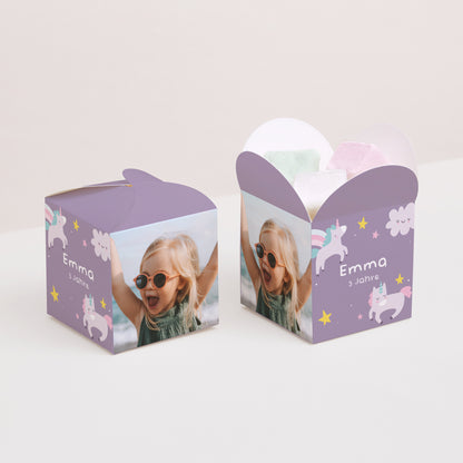 Mitgebsel-Box Kindergeburtstag Schmetterlingsöffnung Mein Einhorn foto N° 2
