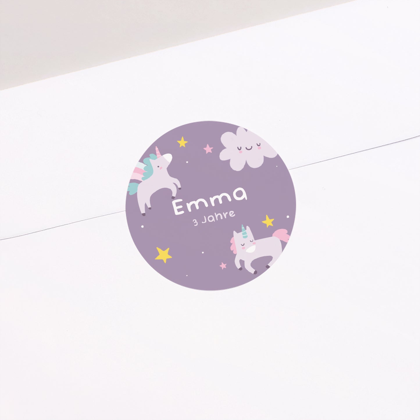 Sticker Kindergeburtstag Rund Mein Einhorn foto N° 2
