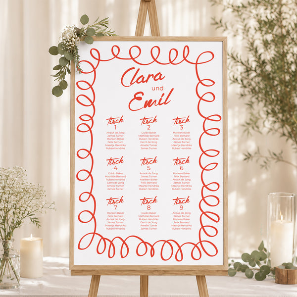 Sitzplan Hochzeit Porträt 60 x 90 cm La Dolce Vita foto