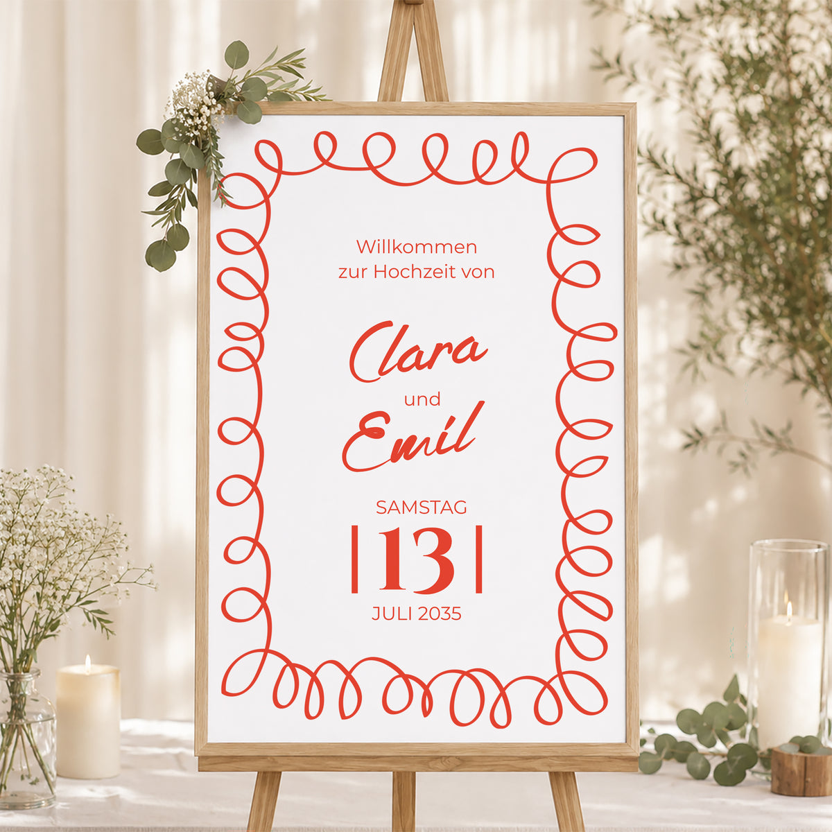 Begrüßungstafel Hochzeit Porträt 60 x 90 cm La Dolce Vita foto N° 1