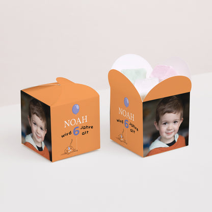 Mitgebsel-Box Kindergeburtstag Schmetterlingsöffnung Die orange Katze foto N° 2