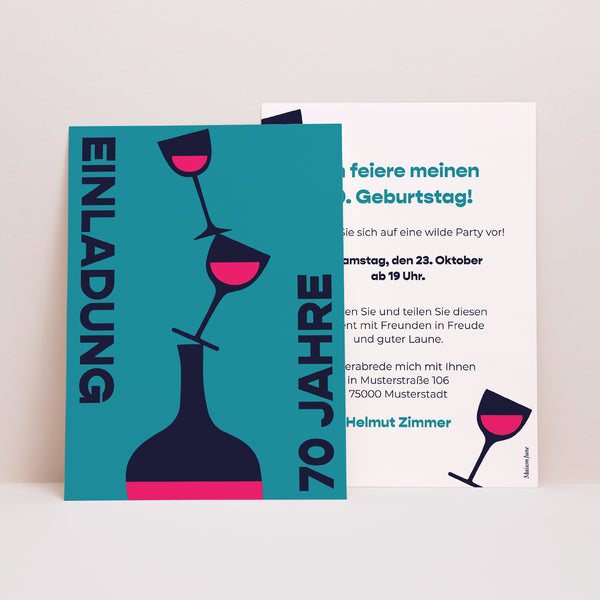 Einladungskarte Geburtstag Auf dein Wohl! foto
