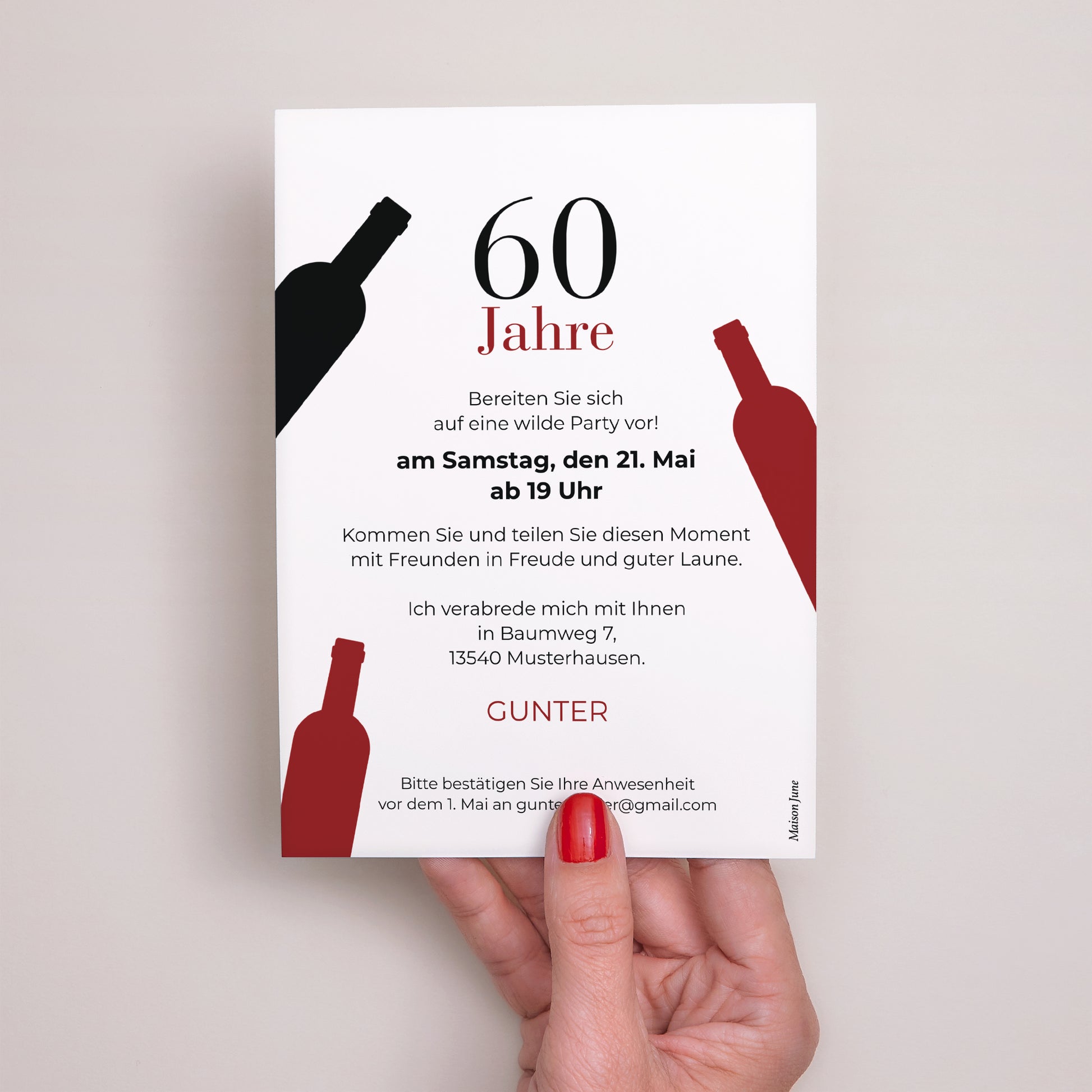 Einladungskarte Geburtstag Ein Grand Cru foto N° 3