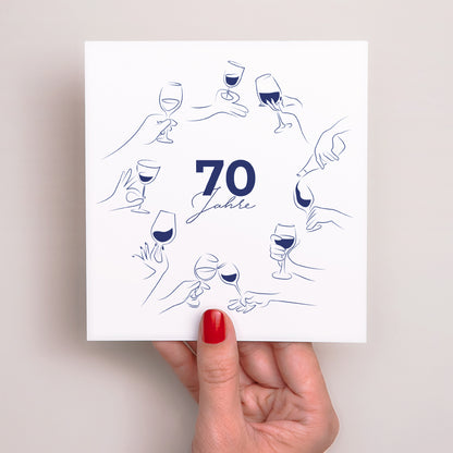 Einladungskarte Geburtstag Quadrat Rund um ein Glas foto N° 2
