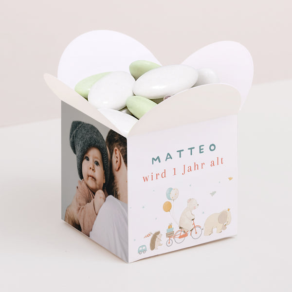 Mitgebsel-Box Kindergeburtstag Schmetterlingsöffnung Meine Geburtstagsfeier! foto
