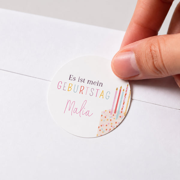 Sticker Kindergeburtstag Rund Geburtstagskuchen foto
