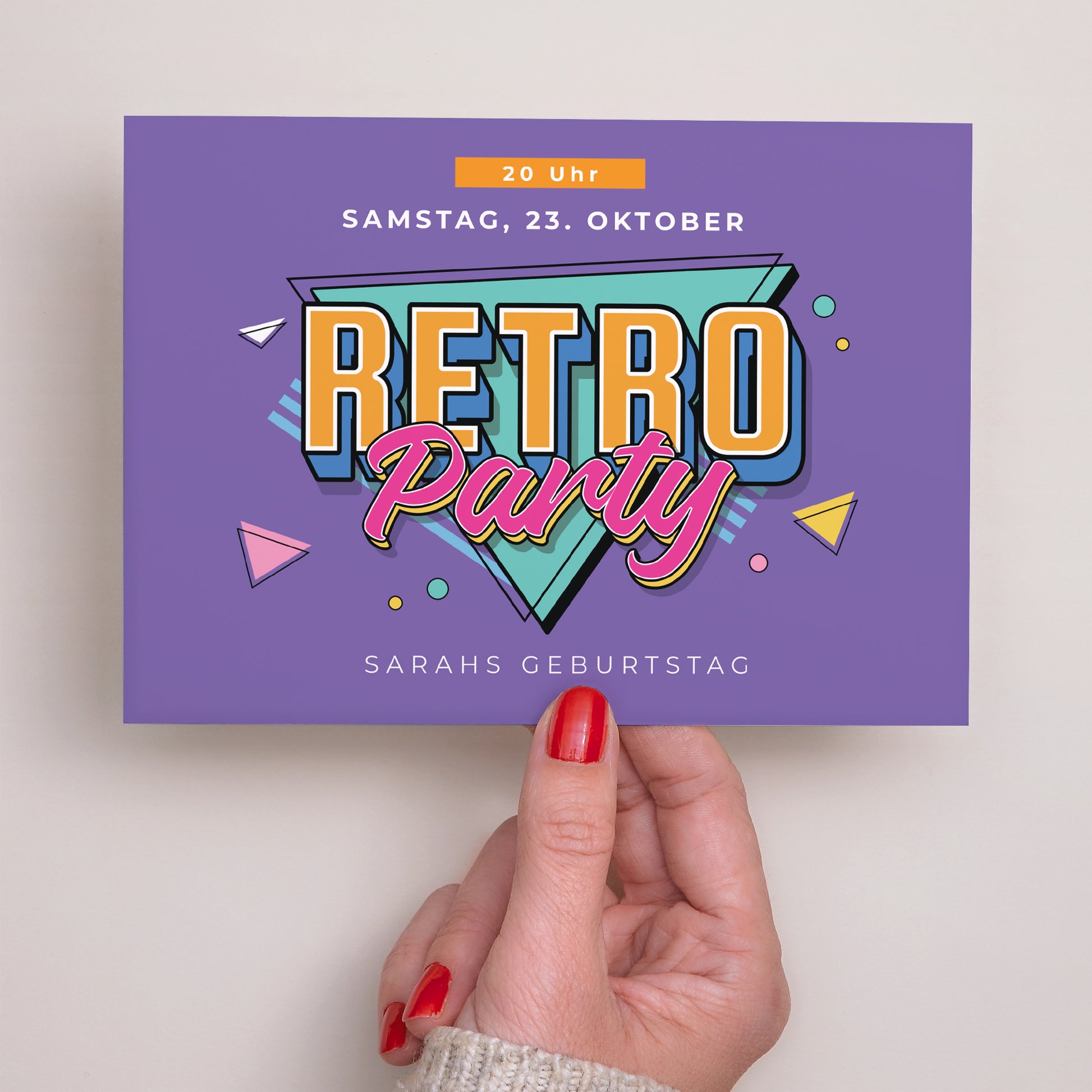 Einladungskarte Geburtstag Landschaft Retro-Party foto N° 2