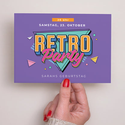 Einladungskarte Geburtstag Landschaft Retro-Party foto N° 2