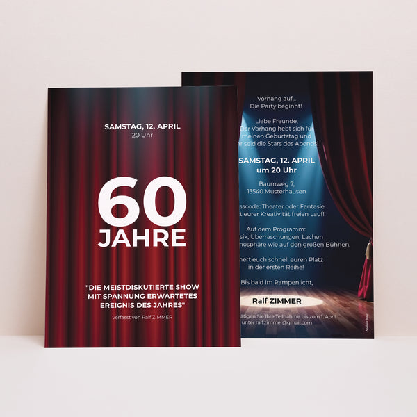 Einladungskarte Geburtstag Show must go on foto