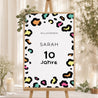 Begrüßungstafel Kindergeburtstag Porträt 60 x 90 cm Buntleopard foto N° 1