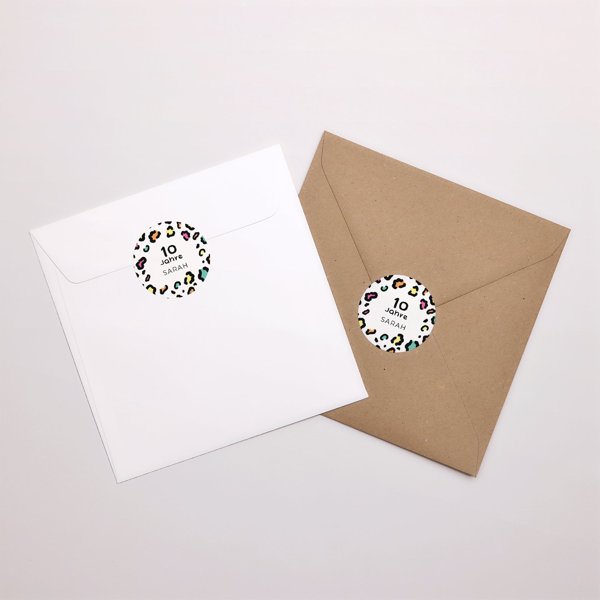 Sticker Kindergeburtstag Rund Buntleopard foto N° 4