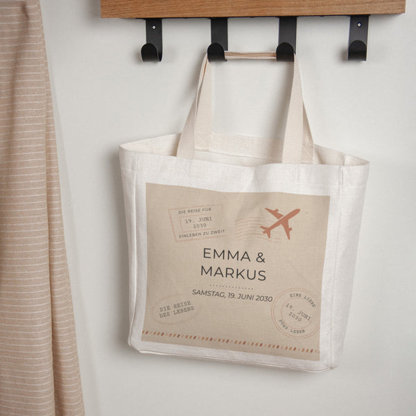 Tote bag Objekte Tragehenkel Die Reise eines Lebens foto