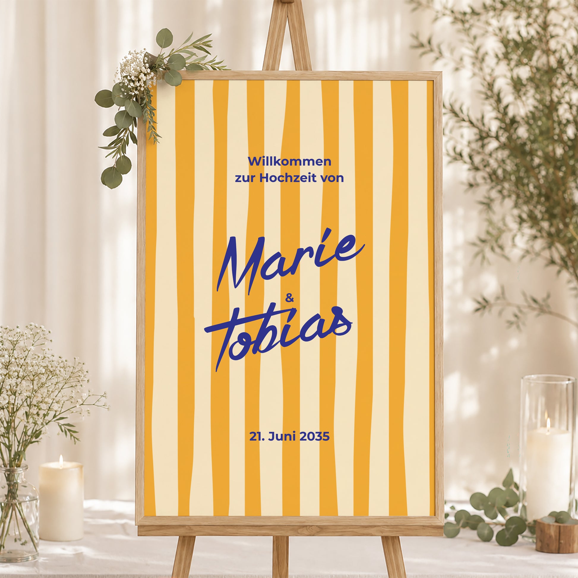 Begrüßungstafel Hochzeit Porträt 60 x 90 cm Wie ein Sommergefühl foto N° 1
