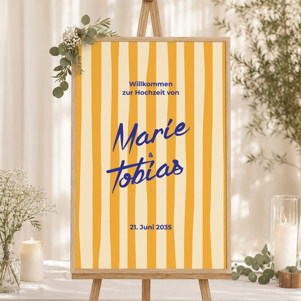 Begrüßungstafel Hochzeit Porträt 60 x 90 cm Wie ein Sommergefühl foto