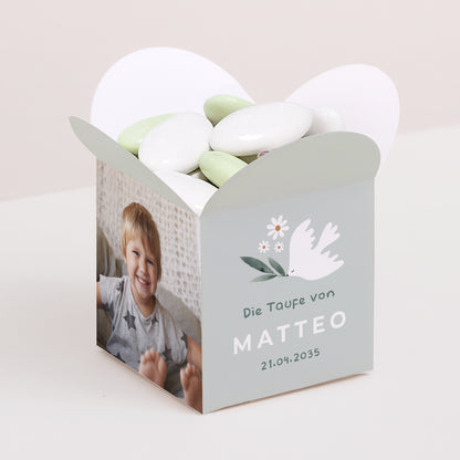 Geschenkbox Taufe Schmetterlingsöffnung Zarte Krone foto N° 1