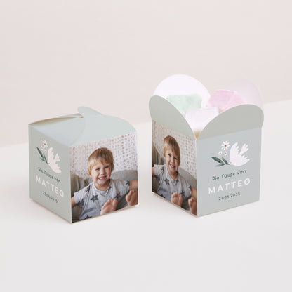 Geschenkbox Taufe Schmetterlingsöffnung Zarte Krone foto N° 2